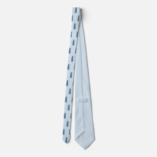 Lighthouse Painting Coastal Beach Pattern ネクタイ (裏面)