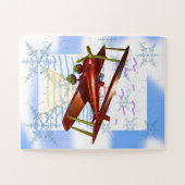 Lighthouse Pier Biplane Blue Waves  ジグソーパズル (横)