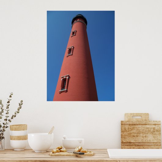 Lighthouse Ponce Inlet Daytona Beach Florida Photo ポスター (キッチン)