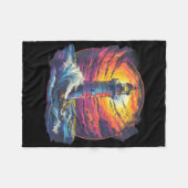 Lighthouse Sailing Sea Beach Boating Seaside House フリースブランケット (正面(横))