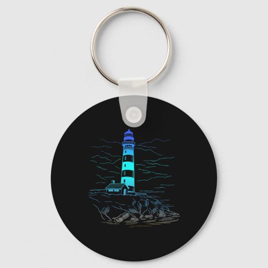 Lighthouse Seaside House Sailing Sea Beach Life Bo キーホルダー (正面)