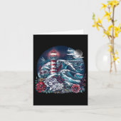 Lighthouse Seaside House Sailing Sea Boating Light カード (黄色い花)