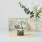 Lighthouse Snowglobe Christmas winter postcard ポストカード (スタンド正面)
