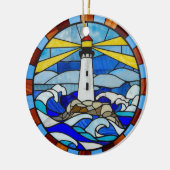 Lighthouse Stained Glass Design セラミックオーナメント (左)