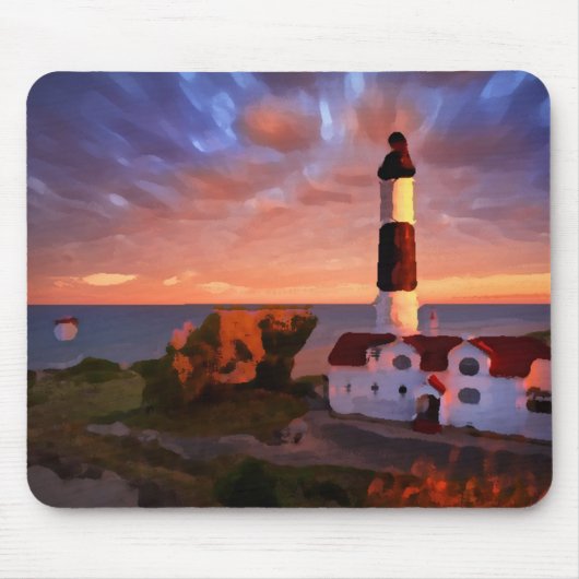 lighthouse sunrise mousepad マウスパッド (正面)
