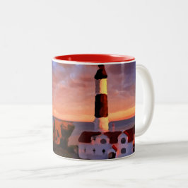 Lighthouse sunrise mug ツートーンマグカップ