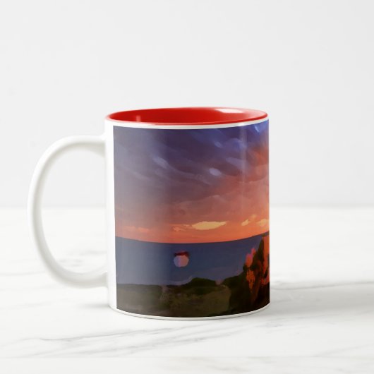Lighthouse sunrise mug ツートーンマグカップ (左)