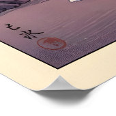 Lighthouse Sunset Print Muted Blue and Pink ポスター (角)