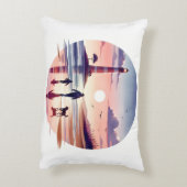 Lighthouse Sunset Walk Coastal Scene アクセントクッション (裏面(縦))