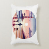 Lighthouse Sunset Walk Coastal Scene アクセントクッション (正面(垂直))