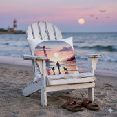 Lighthouse Sunset Walk Coastal Scene クッション