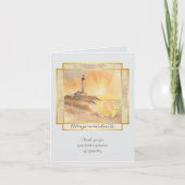 Lighthouse Sympathy Thank You Folded Note Card ノートカード (正面)