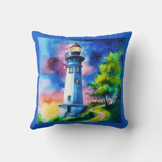 Lighthouse Under a Starry Sky クッション (裏面)