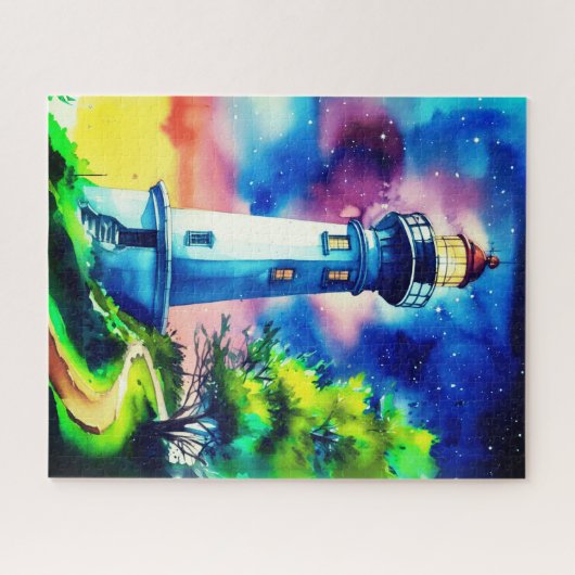 Lighthouse Under a Starry Sky ジグソーパズル (横)