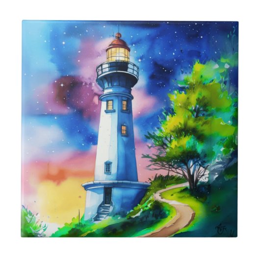 Lighthouse Under a Starry Sky タイル (正面)
