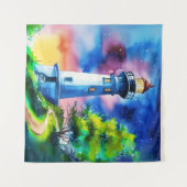 Lighthouse Under a Starry Sky タペストリー (正面(横))