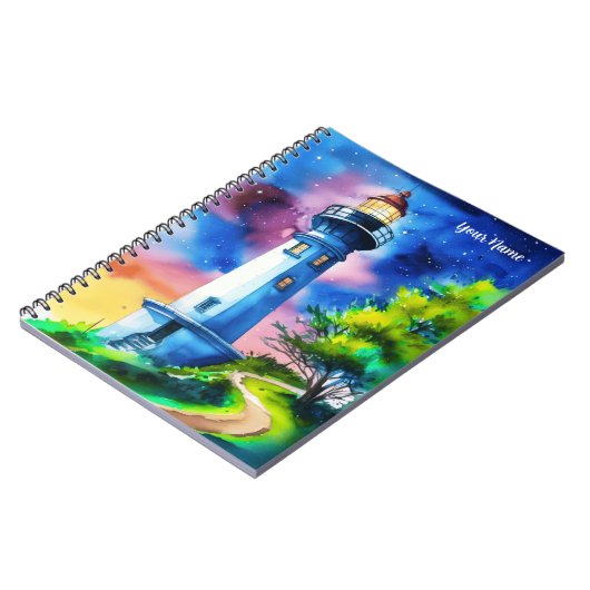 Lighthouse Under a Starry Sky ノートブック (左側)