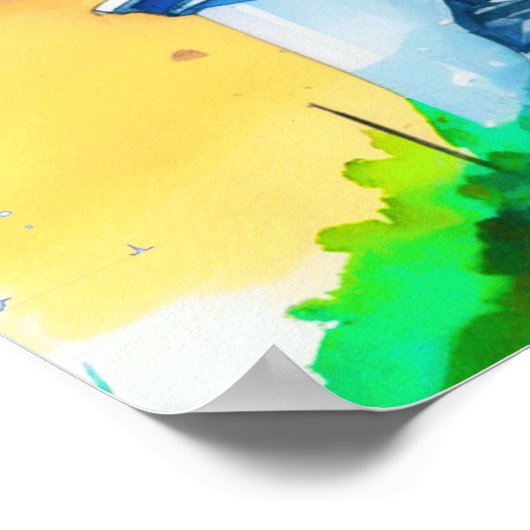 Lighthouse Under a Starry Sky ポスター (角)