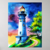 Lighthouse Under a Starry Sky ポスター (正面)
