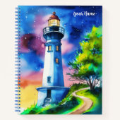 Lighthouse Under a Starry Sky Journal ノートブック (正面)
