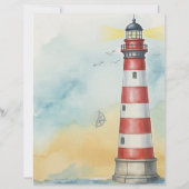 Lighthouse Watercolor Coastal Stationery Paper (裏面)