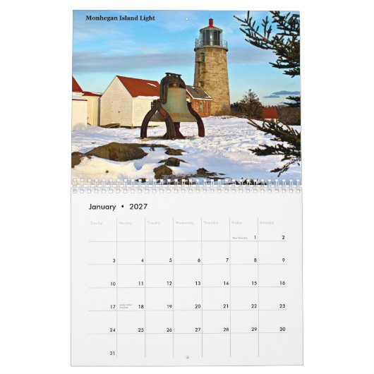 LighthouseGuy.com 2014年のメインの灯台カレンダー カレンダー (1月 2027)