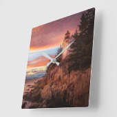 Lighthouses | Acadia National Park Maine スクエア壁時計 (傾斜)
