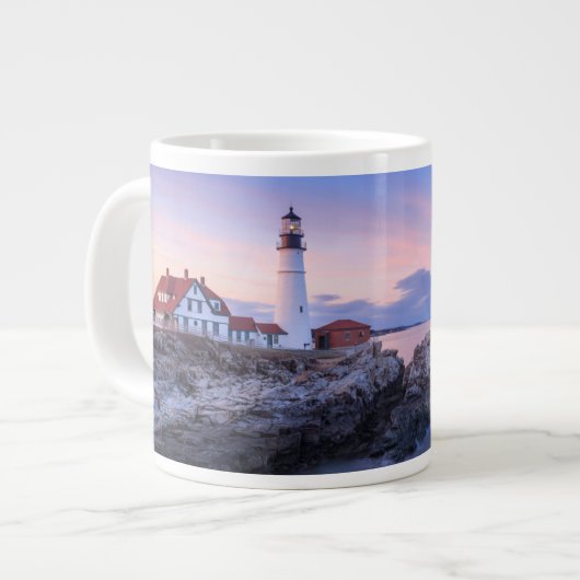 Lighthouses | Cape Elizabeth, Maine ジャンボコーヒーマグカップ (正面左)