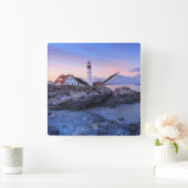 Lighthouses | Cape Elizabeth, Maine スクエア壁時計 (ホーム)