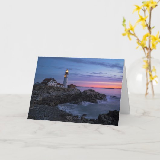 Lighthouses | Cape Elizabeth Maine Lighthouse カード (黄色い花)