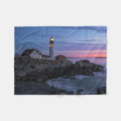 Lighthouses | Cape Elizabeth Maine Lighthouse フリースブランケット (正面(横))