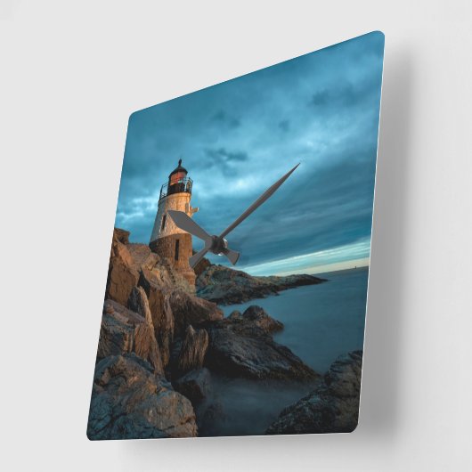Lighthouses | Castle Hill Lighthouse スクエア壁時計 (傾斜)