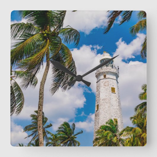 Lighthouses | Dewundara Matara Sri Lanka スクエア壁時計 (正面)