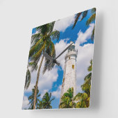 Lighthouses | Dewundara Matara Sri Lanka スクエア壁時計 (傾斜)