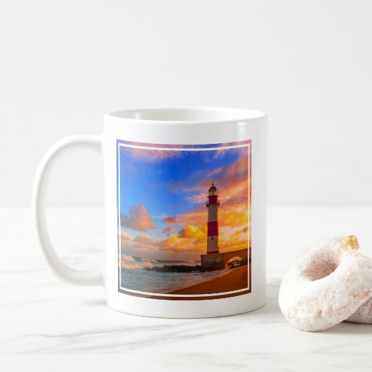 Lighthouses | Itapuã Brazil Lighthouse コーヒーマグカップ (ドーナツ)