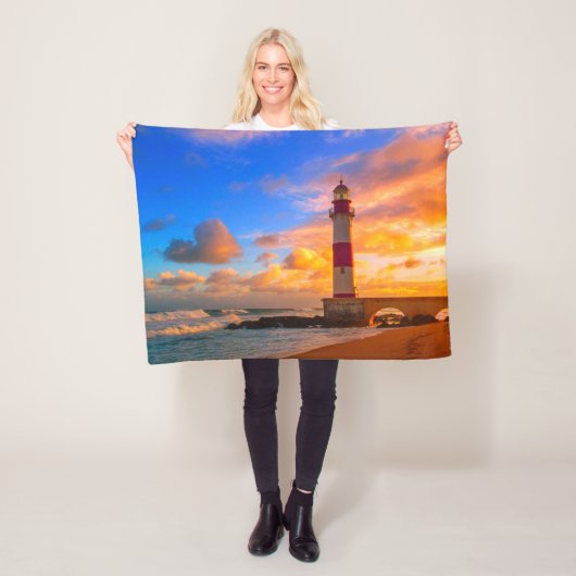 Lighthouses | Itapuã Brazil Lighthouse フリースブランケット (インサイチュ)
