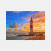 Lighthouses | Itapuã Brazil Lighthouse フリースブランケット (正面(横))