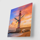 Lighthouses | Itapuã Lighthouse Bahia Brazil スクエア壁時計 (傾斜)