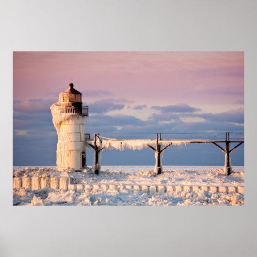 Lighthouses | Lake Michigan Lighthouse ポスター (正面)