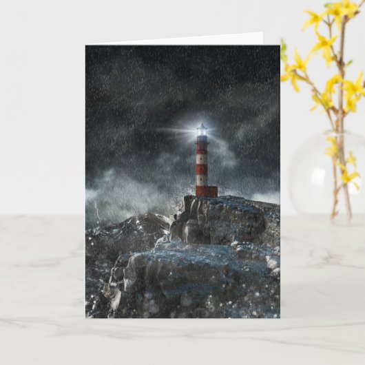 Lighthouses | Lighthouse in the Storm カード (黄色い花)