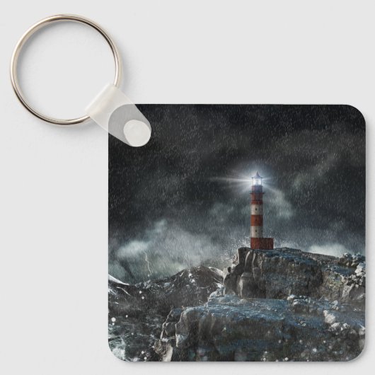 Lighthouses | Lighthouse in the Storm キーホルダー (正面)
