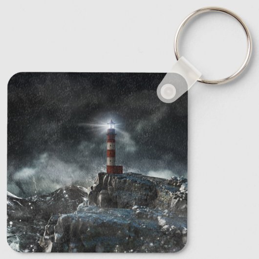 Lighthouses | Lighthouse in the Storm キーホルダー (裏面)