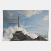 Lighthouses | Lighthouse With Crashing Waves キッチンタオル (横)