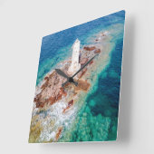 Lighthouses | Mangiabarche Lighthouse Italy スクエア壁時計 (傾斜)
