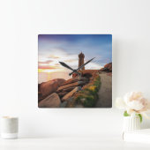 Lighthouses | Mean Ruz Lighthouse スクエア壁時計 (ホーム)