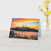 Lighthouses | Nubble Lighthouse Maine カード (黄色い花)