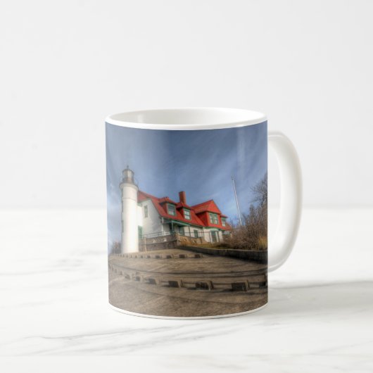 Lighthouses | Point Betsie Lake Michigan コーヒーマグカップ (正面右)