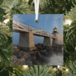 Lighthouses | Port Clyde Maine Lighthouse ガラスオーナメント<br><div class="desc">This amazing Getty Images photo features the Port Clyde Maine Lighthouse.</div>