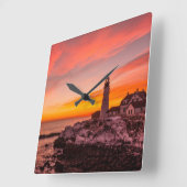 Lighthouses |  Portland Head Cape Elizabeth Maine スクエア壁時計 (傾斜)