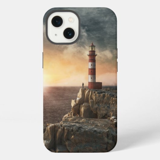 Lighthouses | Red & White Lighthouse iPhoneケース (裏面)